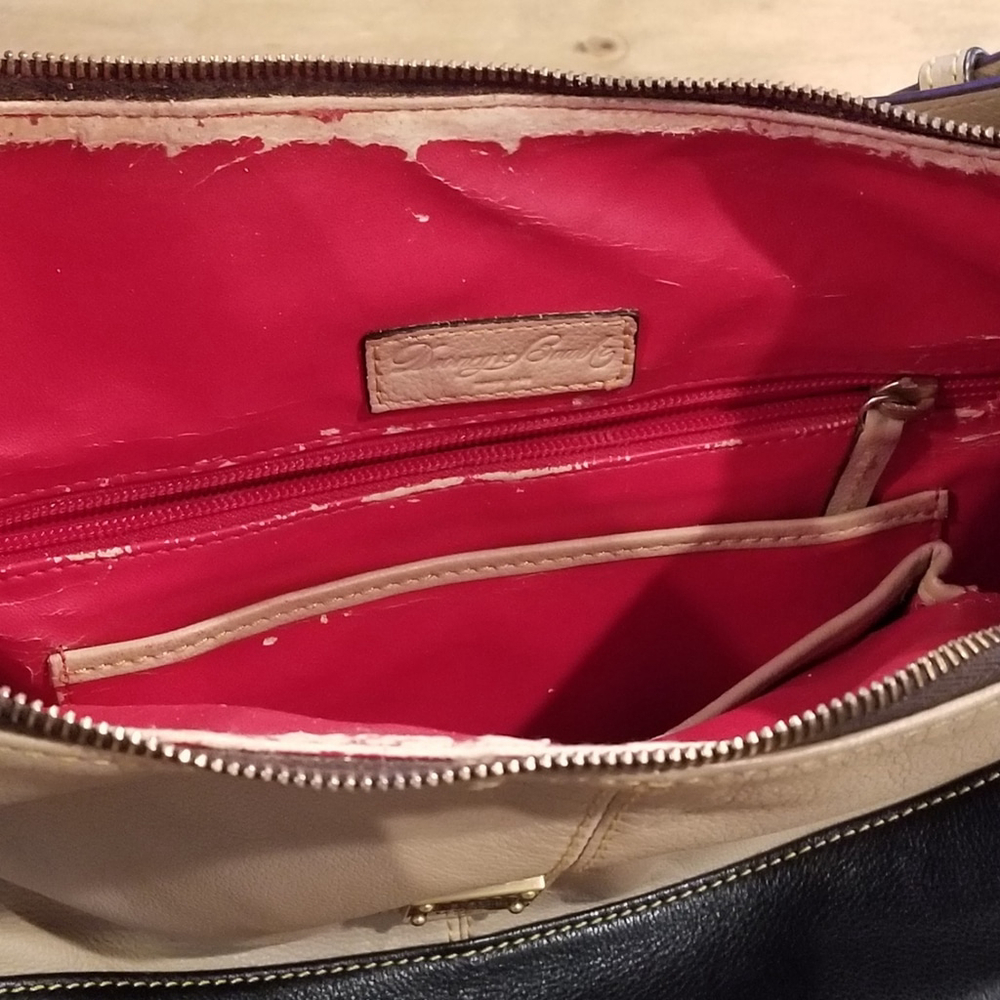 Dooney & Bourke Sophie Black and Beige Color Block Hobo - Picture 8 of 15